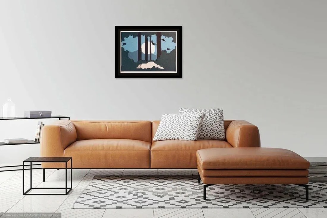 1978 Daphne Mumford "Moonlight" Minimalist Figurative Landscape Numbered Screenprint - 3