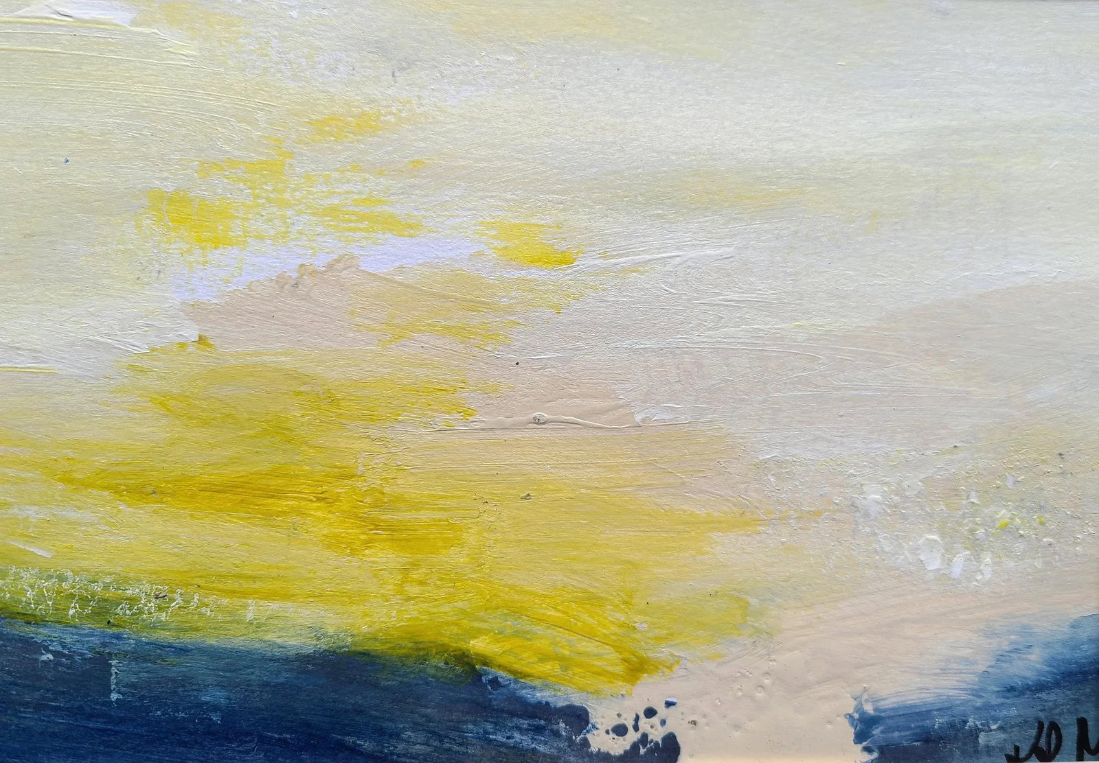 October Shores Coastal Landscape Original Abstract Painting by KR Moehr, Framed - 3