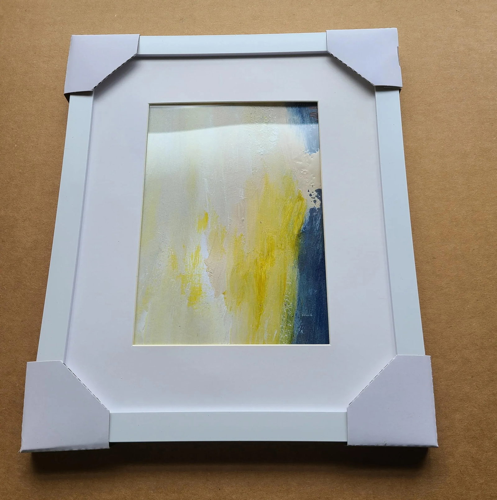 October Shores Coastal Landscape Original Abstract Painting by KR Moehr, Framed - 4