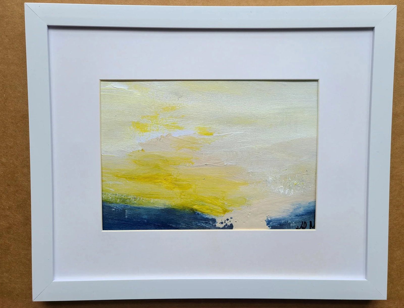 October Shores Coastal Landscape Original Abstract Painting by KR Moehr, Framed - 7
