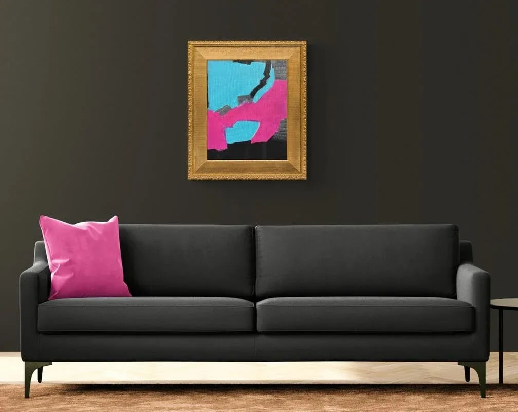 Original Abstract Painting "Pink, Black, Gray" in Acrylic on Canvas by Cl Auker - 2