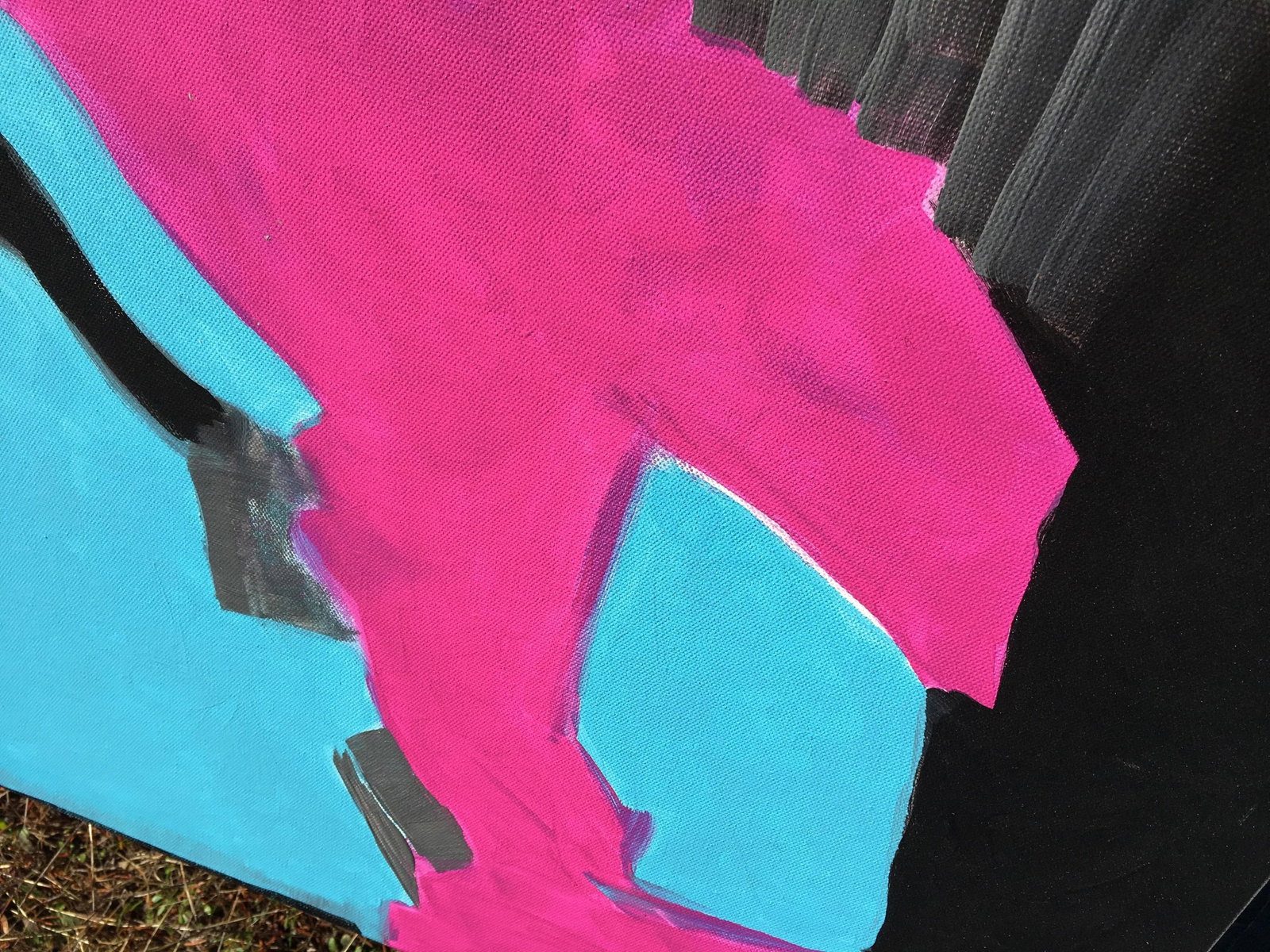 Original Abstract Painting "Pink, Black, Gray" in Acrylic on Canvas by Cl Auker - 3