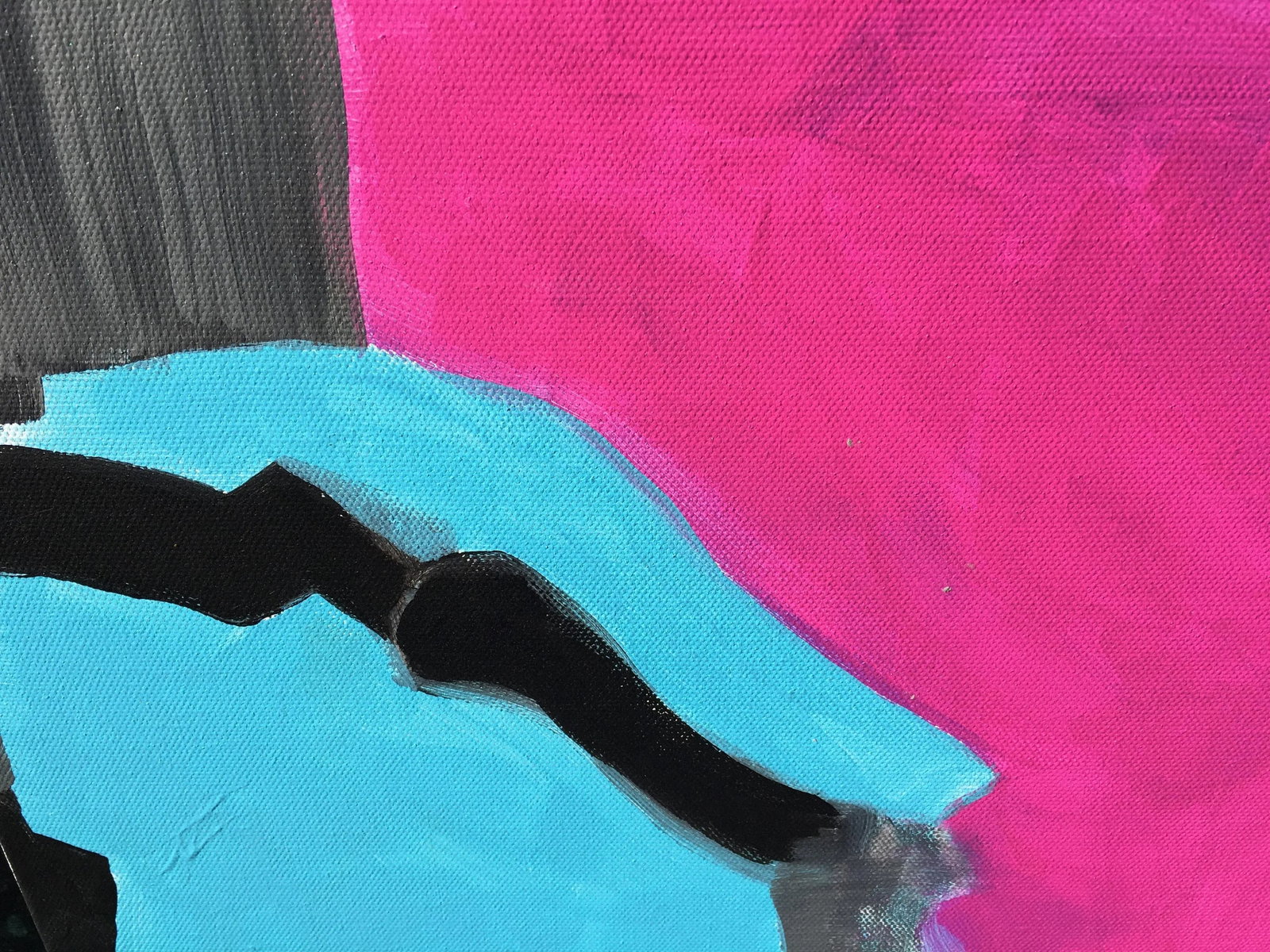 Original Abstract Painting "Pink, Black, Gray" in Acrylic on Canvas by Cl Auker - 4
