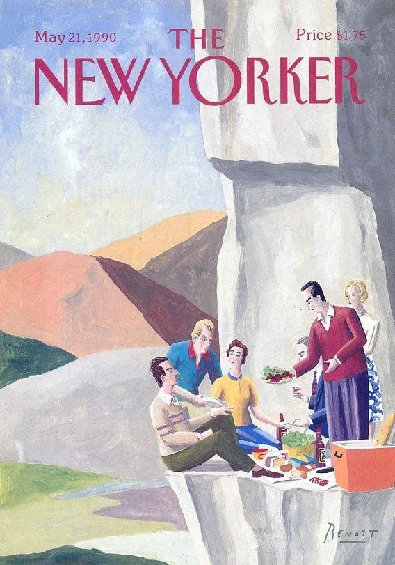 1990 New Yorker Magazine Cover, May 21 (Benoit Van Innis), Original Vintage Cover, Picnic, Food - 3