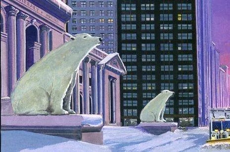 2014 New Yorker Magazine Cover, January 13 (Bruce McCall), Original Vintage Cover, Winter, New York - 2