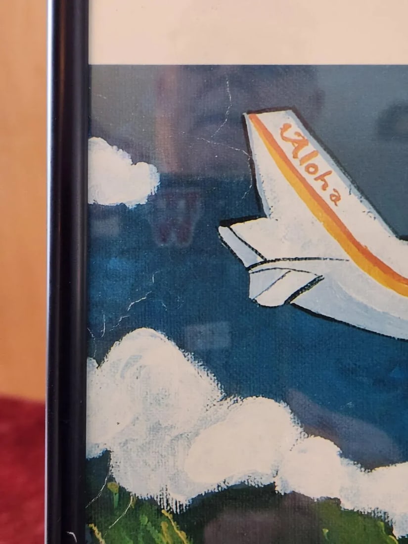 Vintage Maui Aloha Airlines Guy Buffet Poster Print Hawaii, Framed - 8