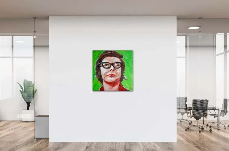 Contemporary Figurative Pop Art Portrait (24''*24'', Original Oil on Canvas) - 2