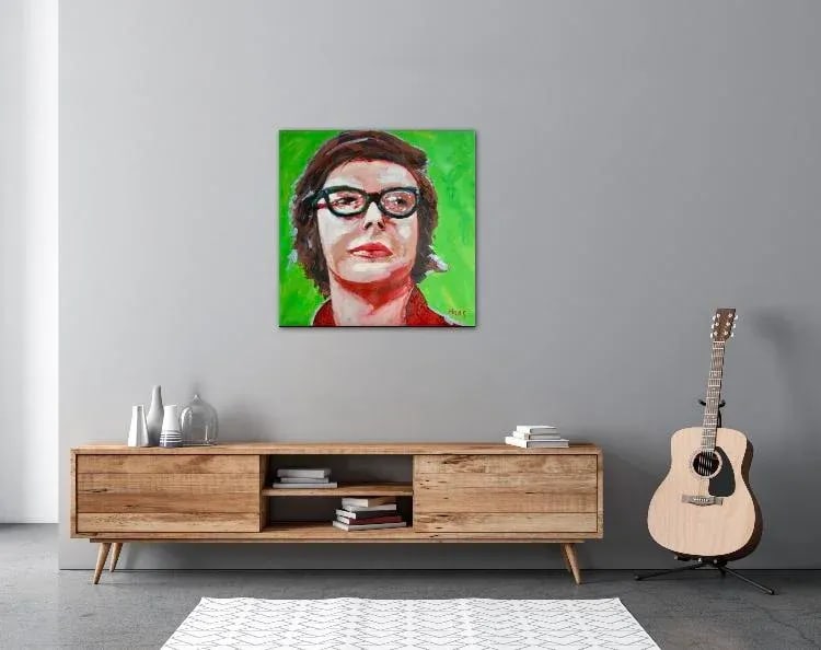 Contemporary Figurative Pop Art Portrait (24''*24'', Original Oil on Canvas) - 5