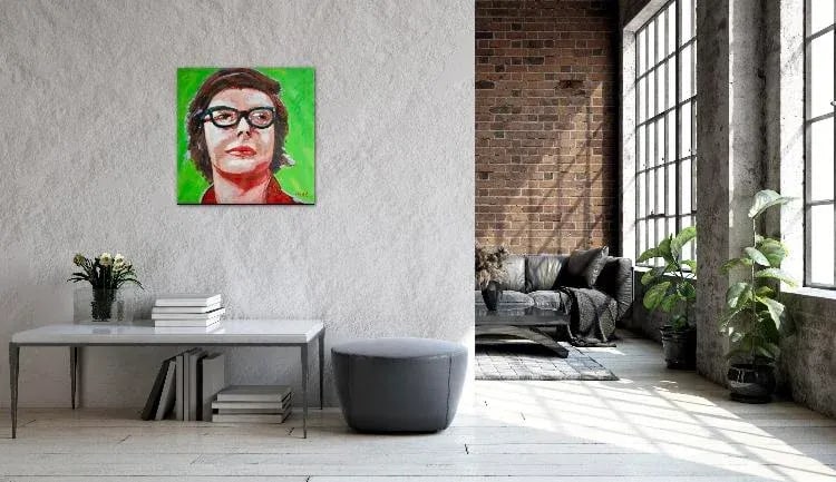 Contemporary Figurative Pop Art Portrait (24''*24'', Original Oil on Canvas) - 6