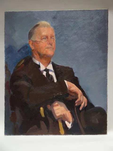 Robert T. Ayres Portrait Painting of Jack Bellamy as FDR in "Sunrise at Campobello" 1950s - 5
