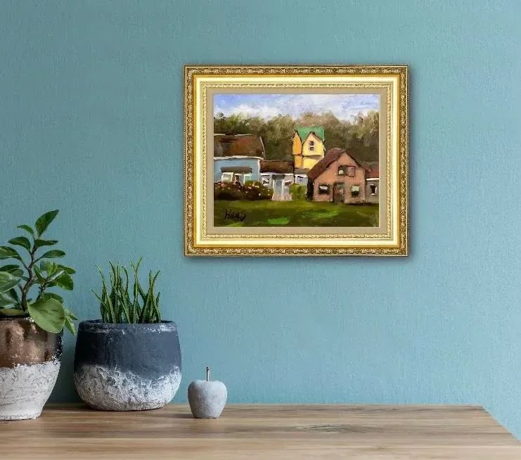 Mendocino Village, Original Oil Painting Modern Impressionism by L Haas - 4
