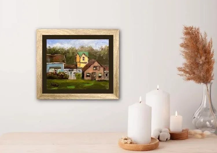 Mendocino Village, Original Oil Painting Modern Impressionism by L Haas - 6