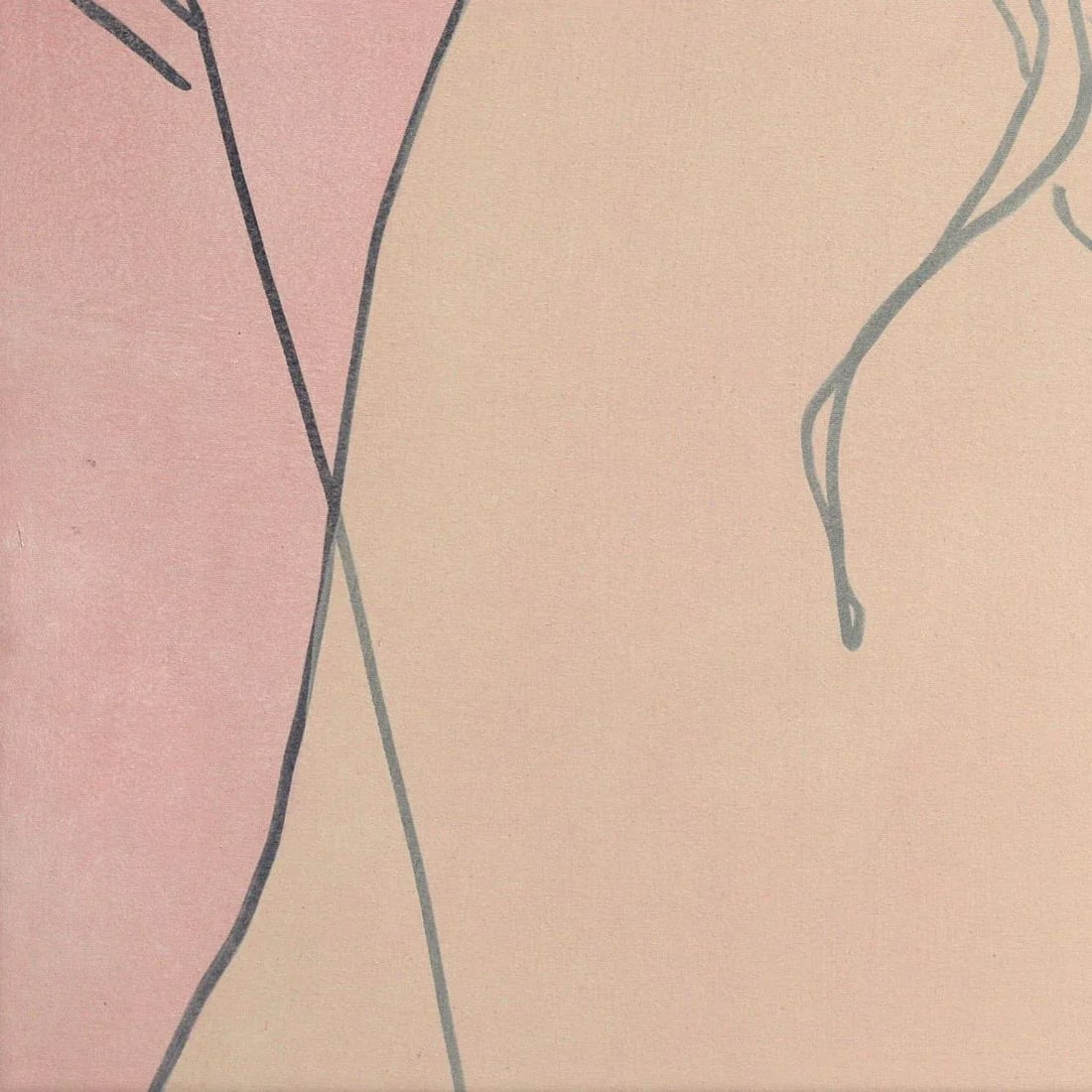 Untitled (Green, Pink, Ivory, Pearl Kate) - Original Figurative Artwork for Sale on Canvas by Hilary - 4