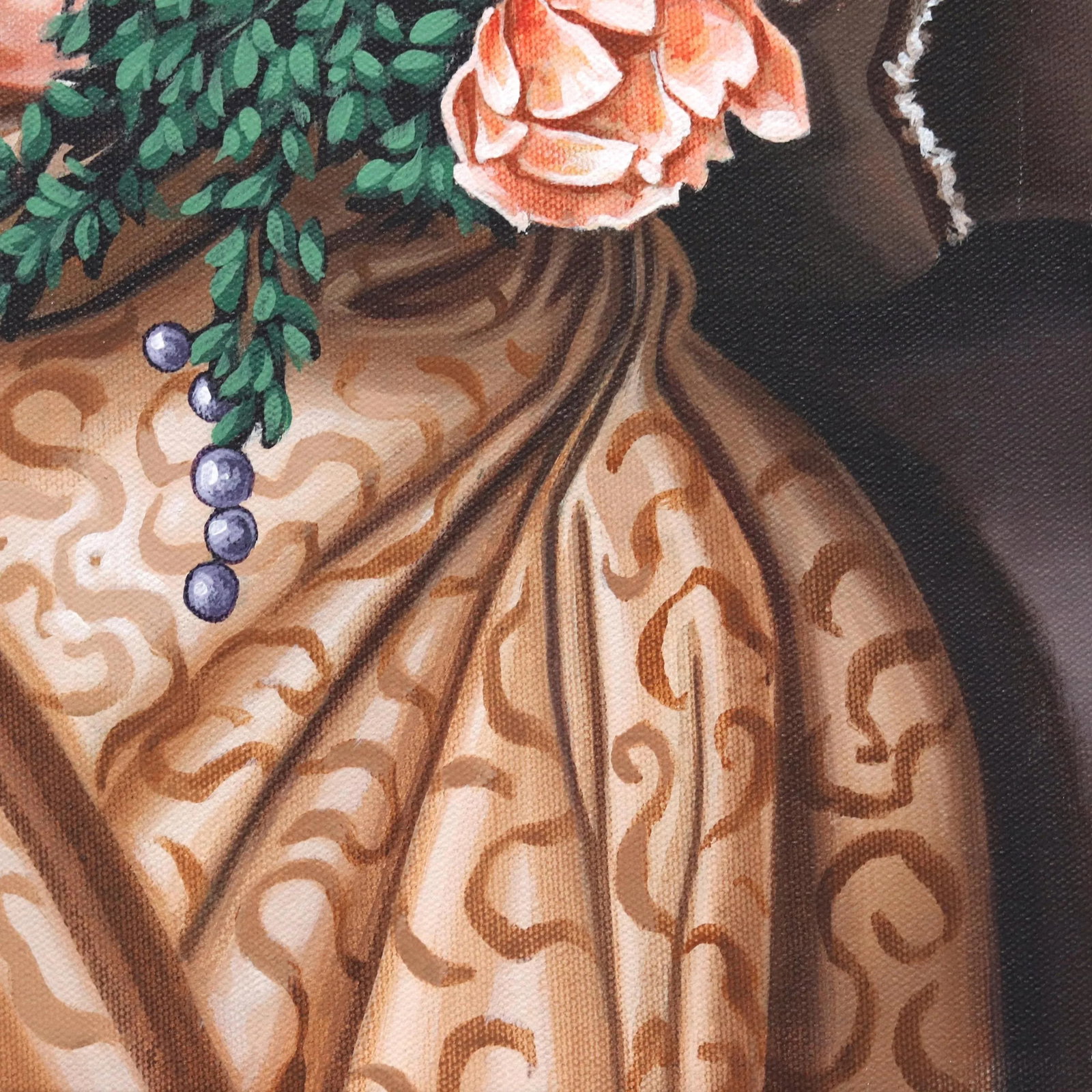 Figurative Surrealism Hyperrealist Painting "Social Etiquette V" Original Artwork Elaborate Woman Wi - 5