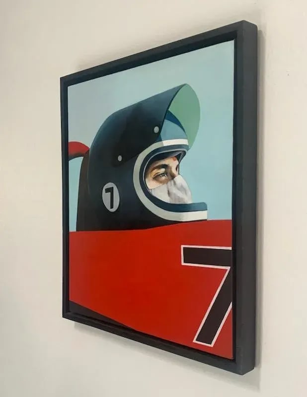 2007 "Driver Number 7" Realist Professional Race Car Driver Portrait Oil Painting by Hogan Brown, Fr - 3