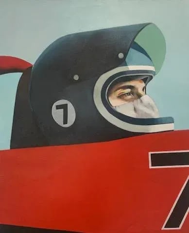 2007 "Driver Number 7" Realist Professional Race Car Driver Portrait Oil Painting by Hogan Brown, Fr - 4