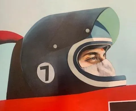 2007 "Driver Number 7" Realist Professional Race Car Driver Portrait Oil Painting by Hogan Brown, Fr - 5