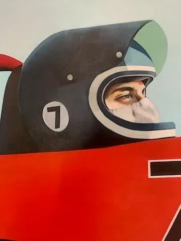 2007 "Driver Number 7" Realist Professional Race Car Driver Portrait Oil Painting by Hogan Brown, Fr - 7