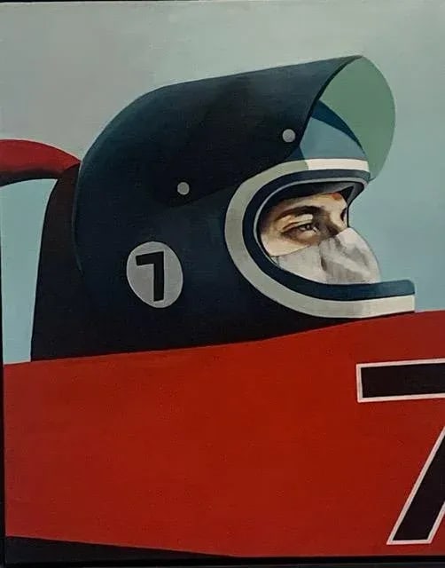 2007 "Driver Number 7" Realist Professional Race Car Driver Portrait Oil Painting by Hogan Brown, Fr - 8