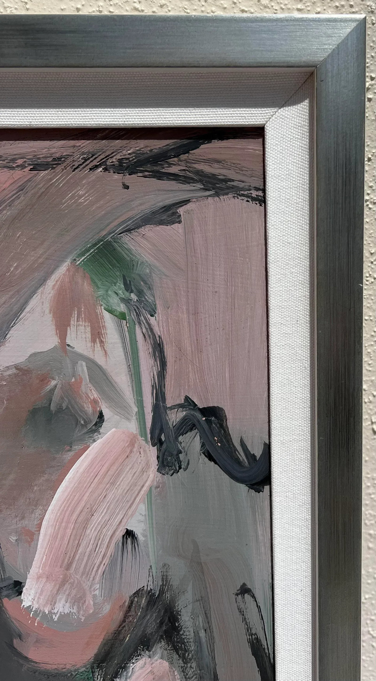 1980s Vintage Abstract Man & Woman Painting., Framed - 8