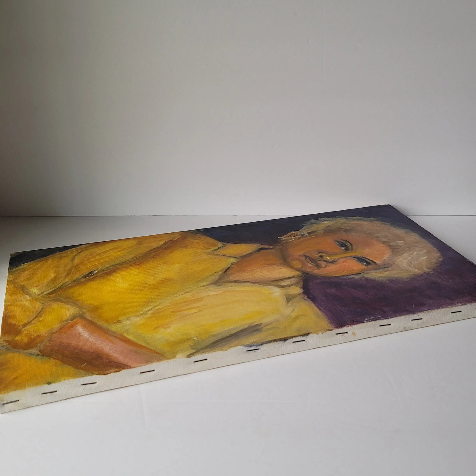 Woman in Yellow Shirt Expressionist Portrait Oil Painting by Rosemary Rabut - 2