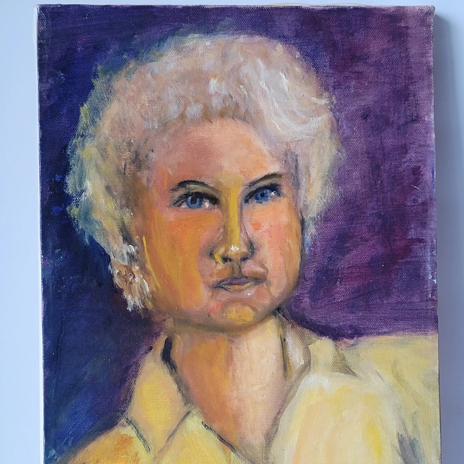 Woman in Yellow Shirt Expressionist Portrait Oil Painting by Rosemary Rabut - 3