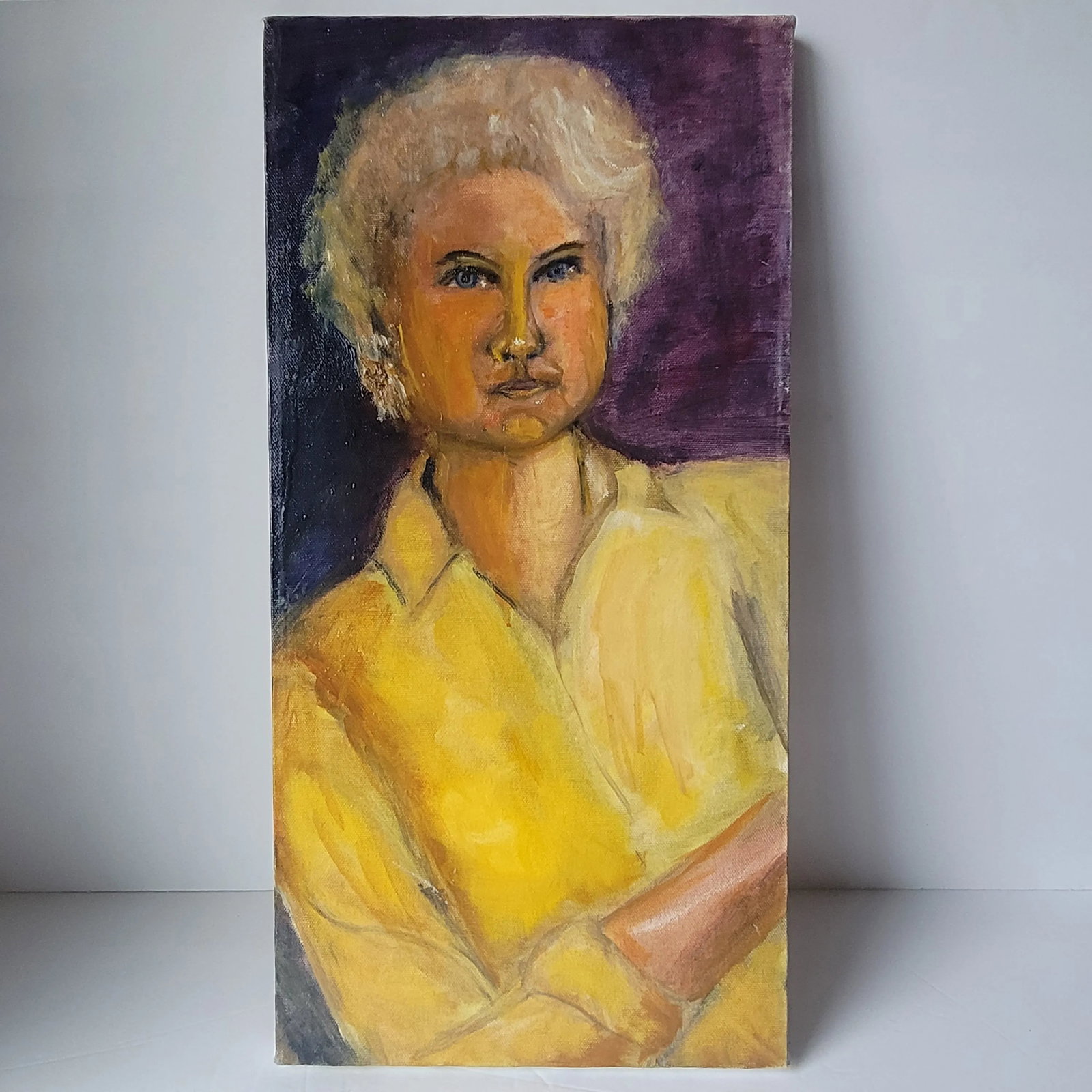 Woman in Yellow Shirt Expressionist Portrait Oil Painting by Rosemary Rabut - 6