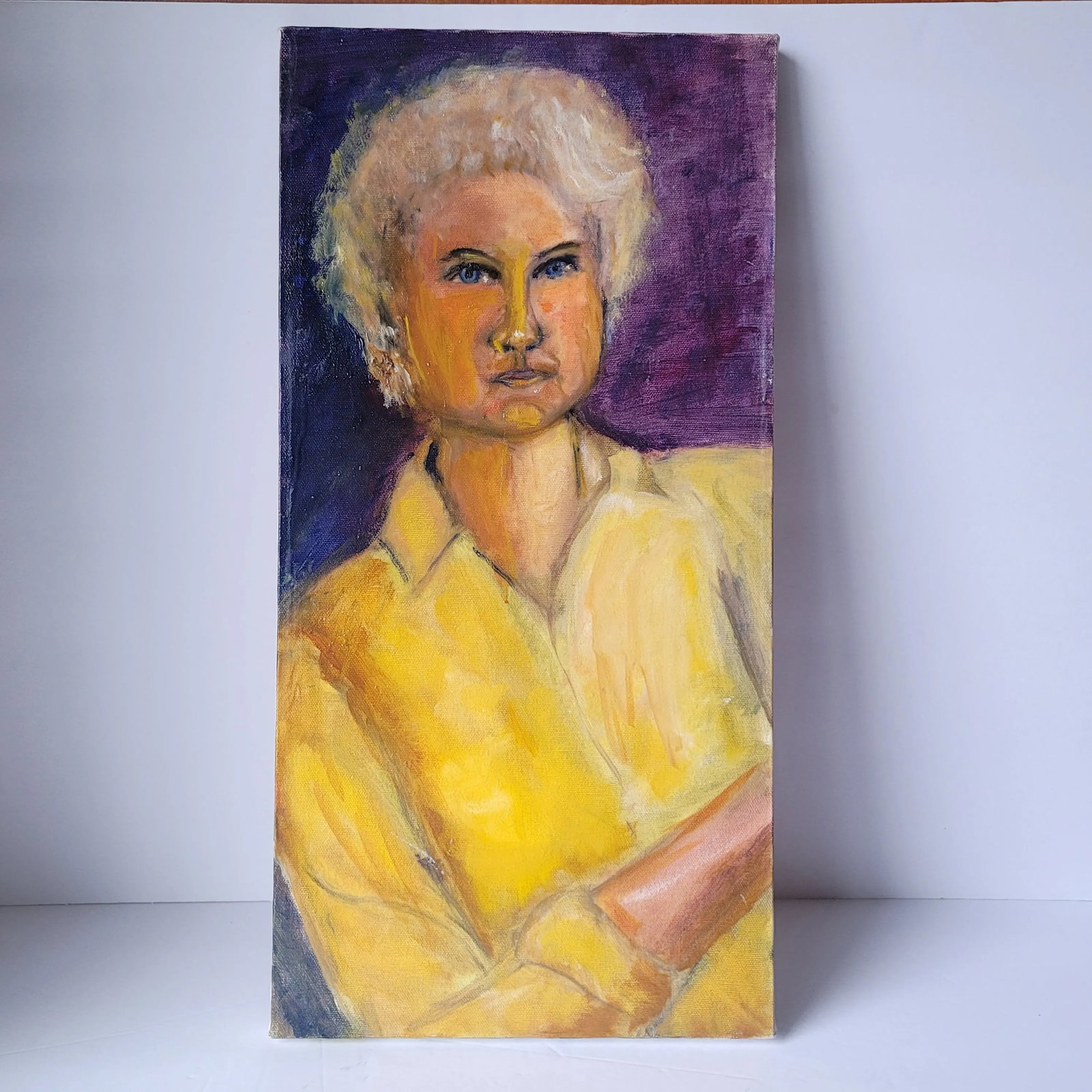 Woman in Yellow Shirt Expressionist Portrait Oil Painting by Rosemary Rabut - 7