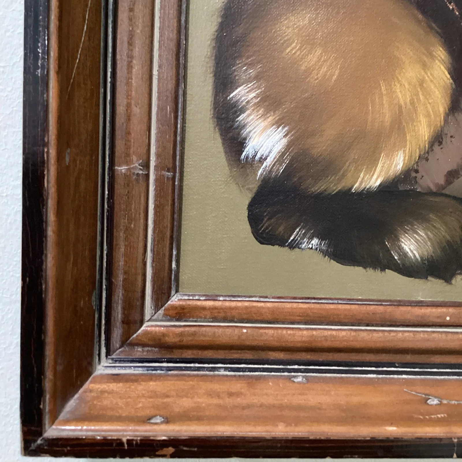 Vintage Lion Cub Portrait Oil Painting on Canvas by Rockford Framed - 8