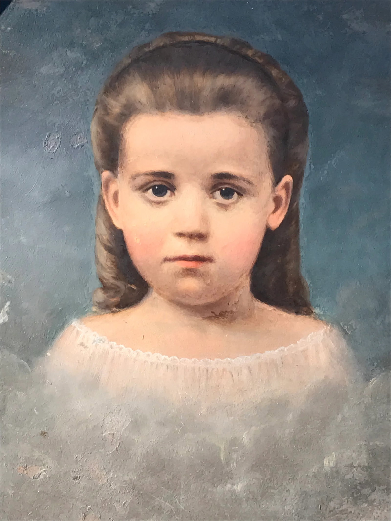 19th Century Continental School Style Portrait Painting of a Child, Framed - 2