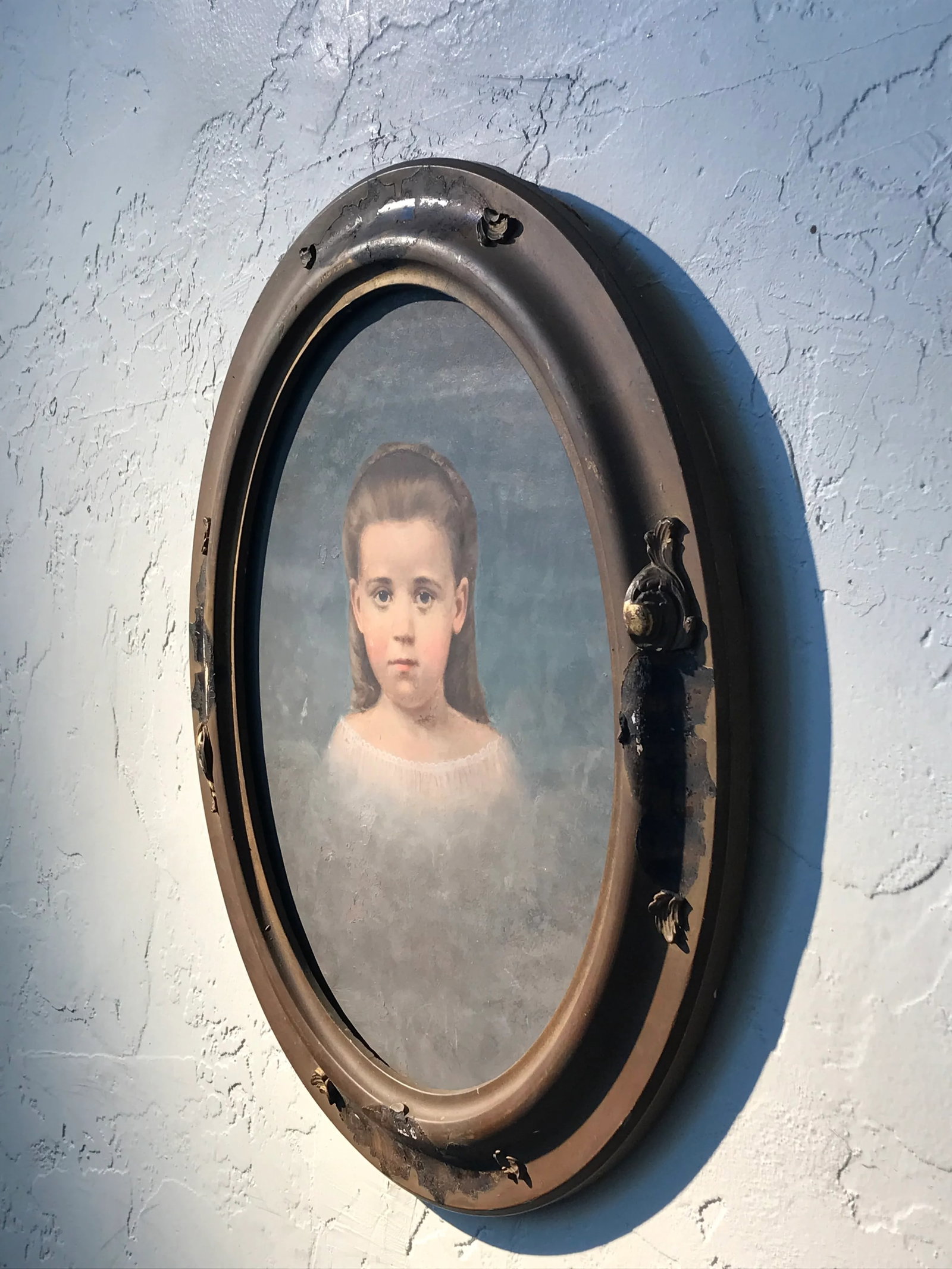 19th Century Continental School Style Portrait Painting of a Child, Framed - 3