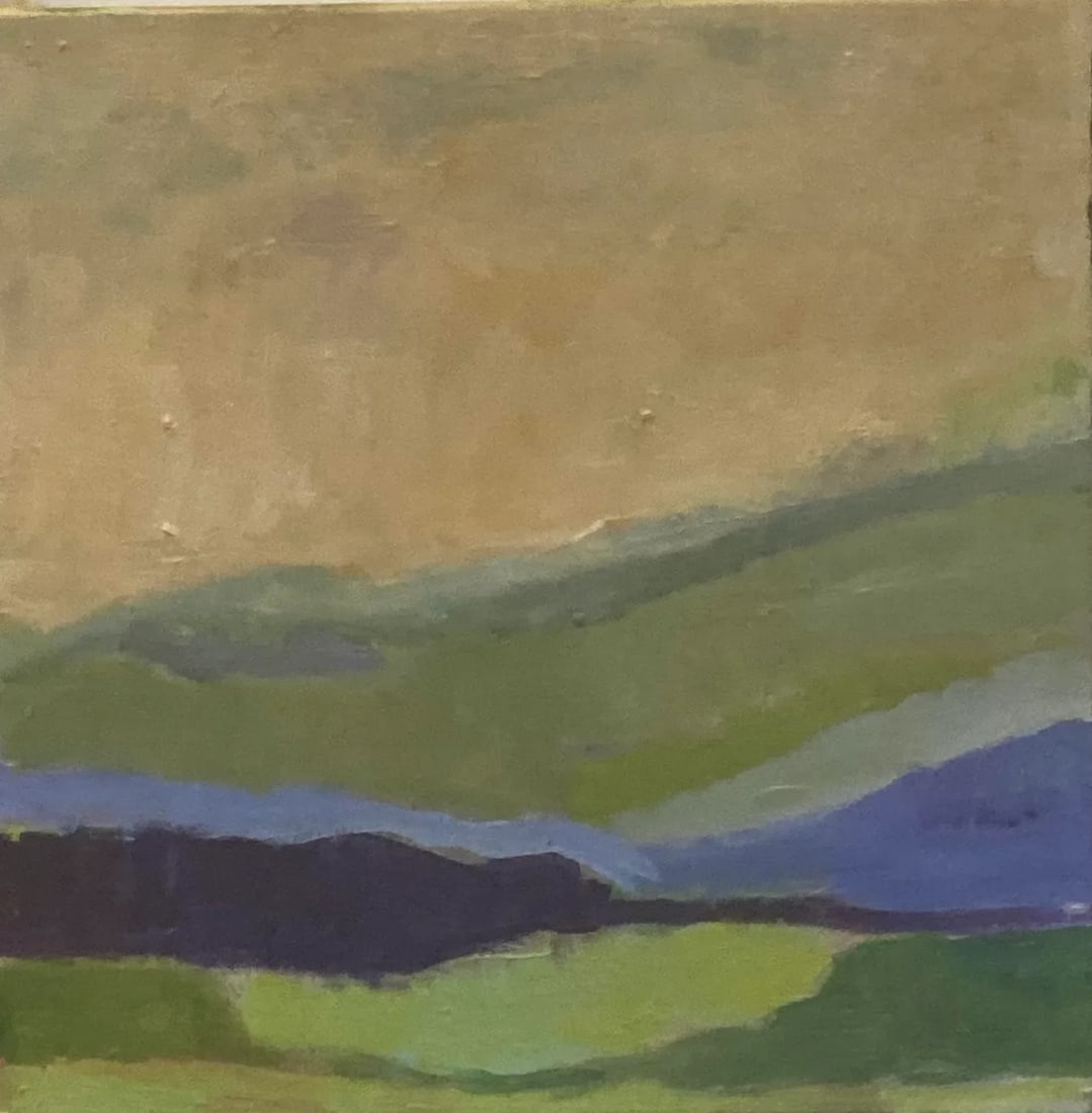 Mindscape Contemporary Abstract Acrylic on Canvas Painting by Nicki Beiderman: This small abstracted landscape has a quiet quality about it. Condition: Imperfections: No Imperfections Condition Notes: Excellent Origin: United States Materials & Techniques: Acrylic Paint,