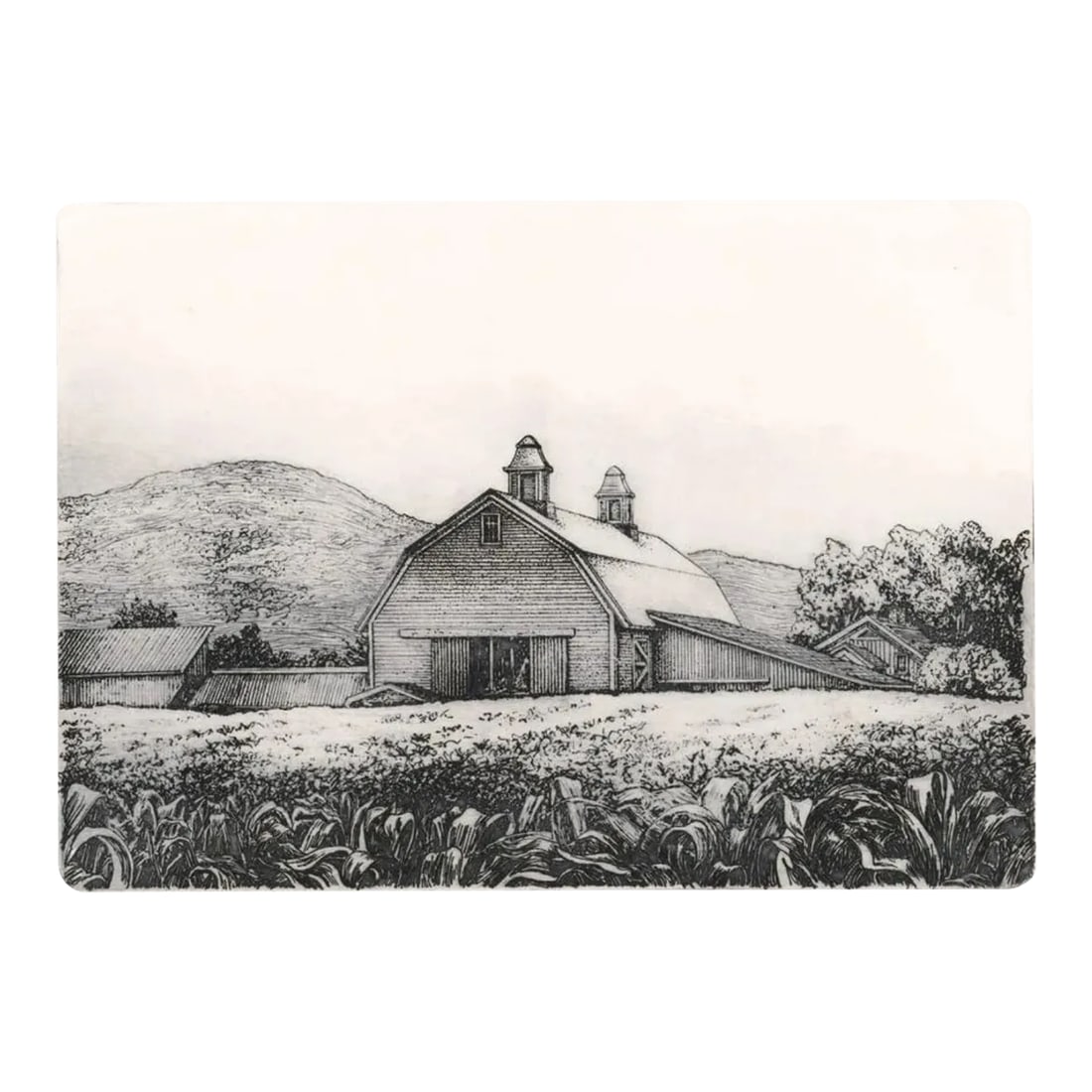 1990s Sheila McGowan Barn County Etching (1 of 3)