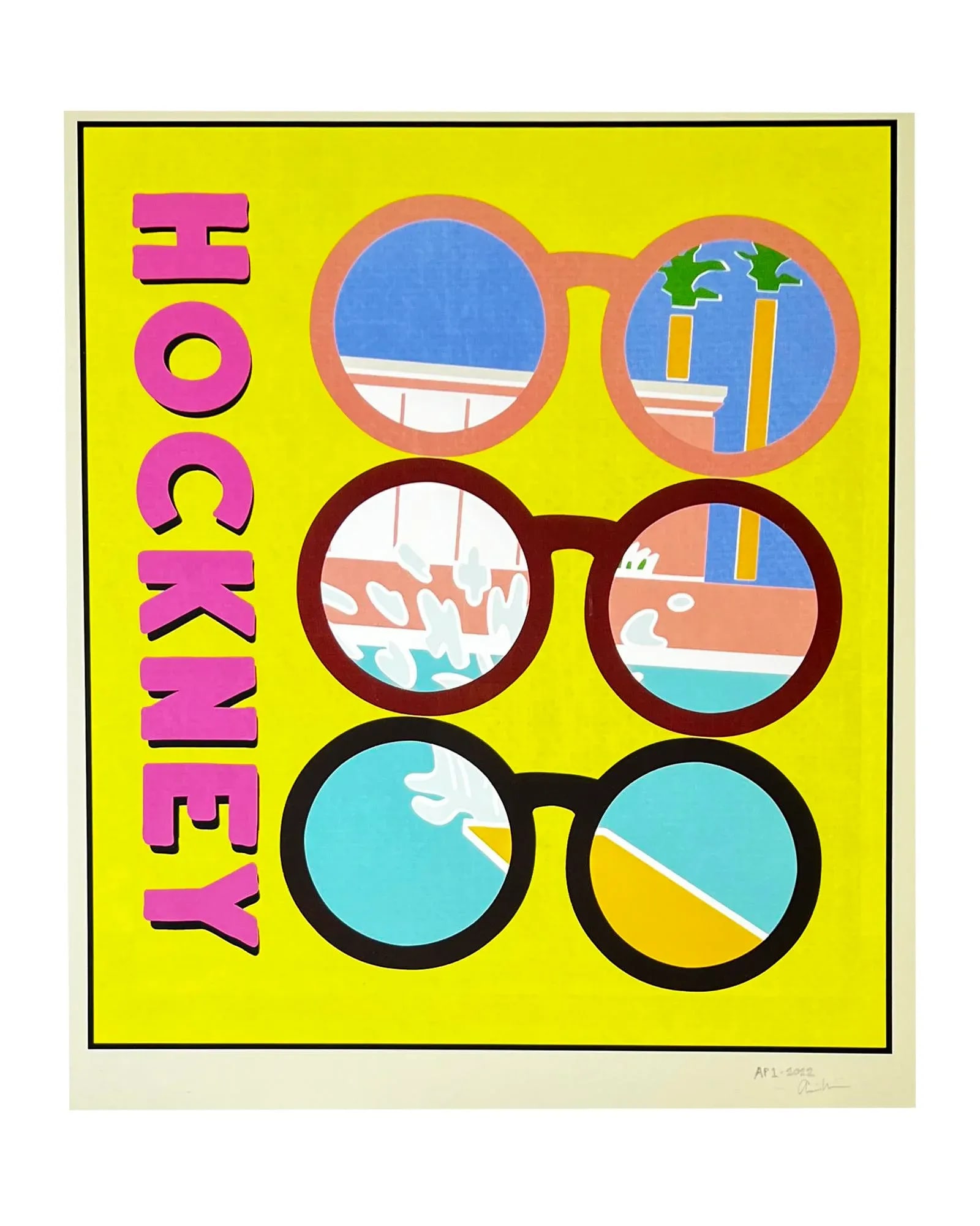 Hockney Glasses Splash-Inspired Artist Proof Giclee Print, 2022 - 2