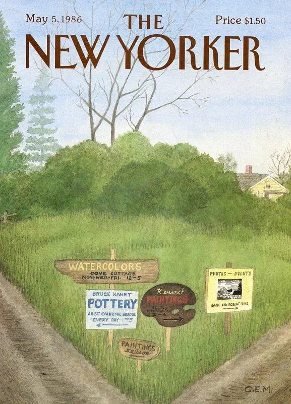 1986, New Yorker Magazine Cover, May 5 (Charles Martin), Original Vintage Cover, Country Life, Art - 3