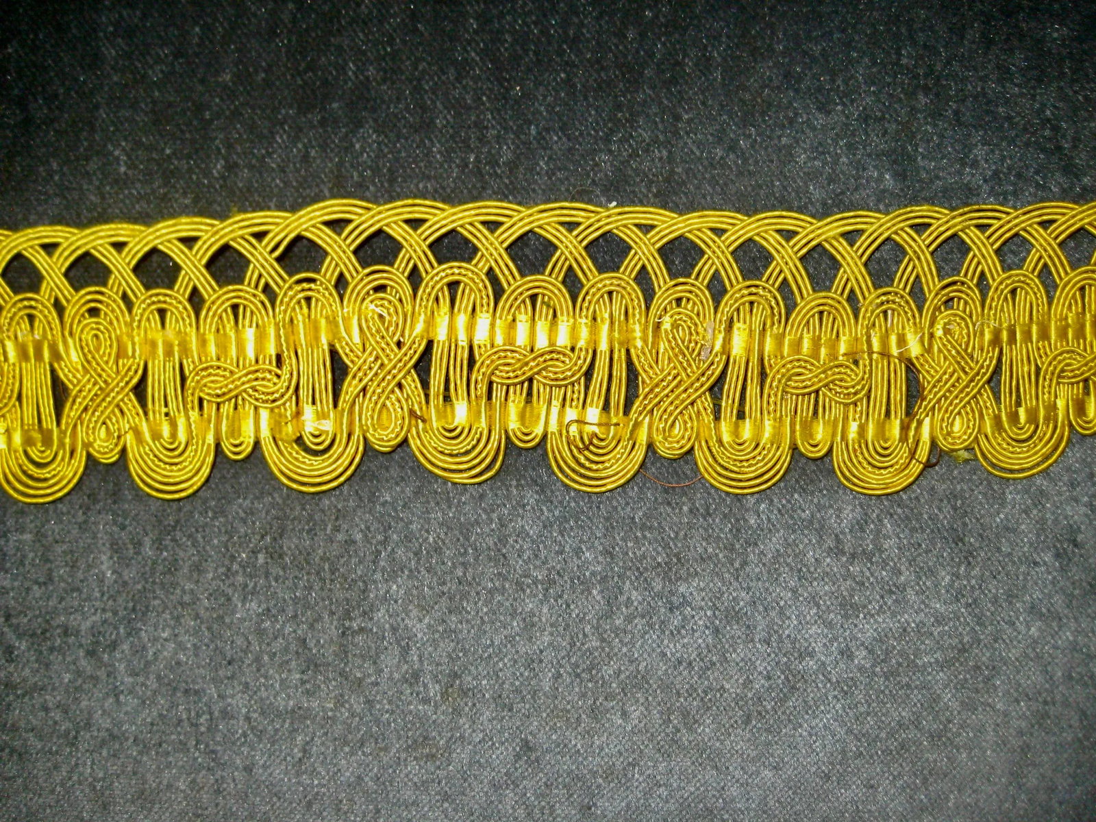 French Large Yellow Silk Trim Circa 1780 -5 Yards - 8