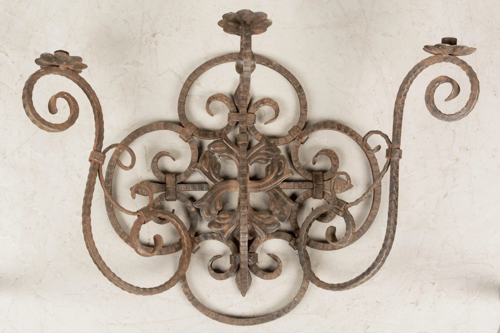 French Art Deco Wrought Iron Sconces Pair - 4