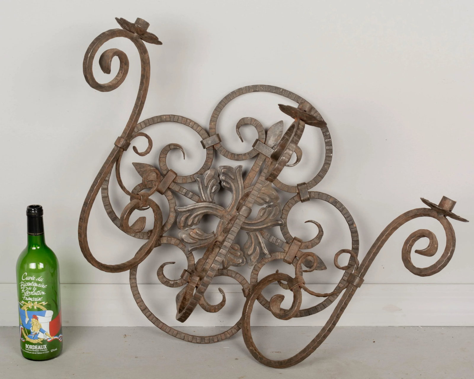 French Art Deco Wrought Iron Sconces Pair - 7