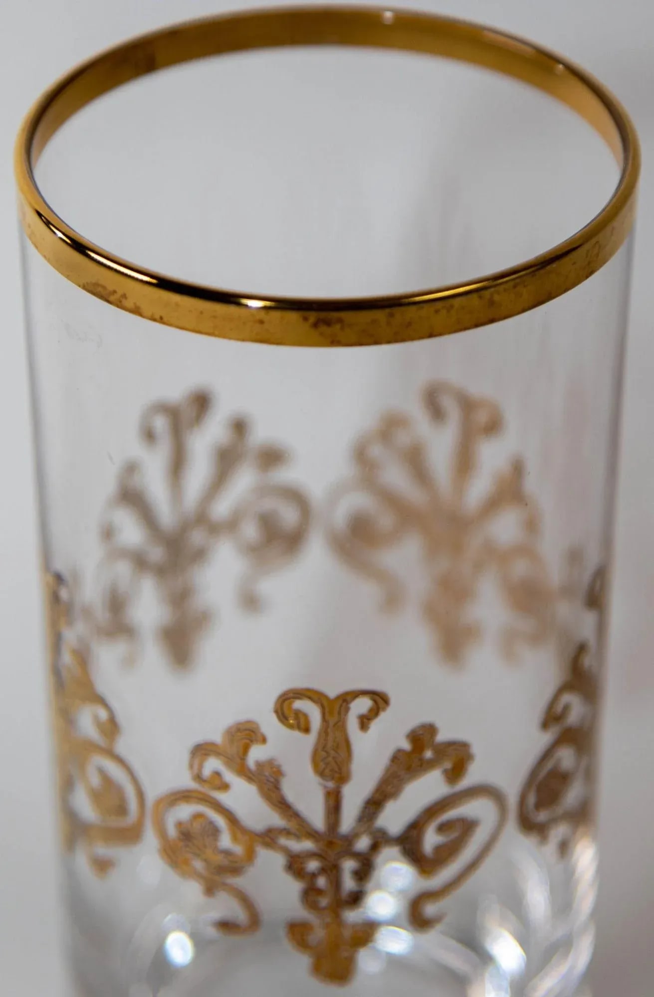 Murano Alfa & Omega Crystal Drinking Glasses Set of 10 Luxury Barware 24 Kt Gold - 11