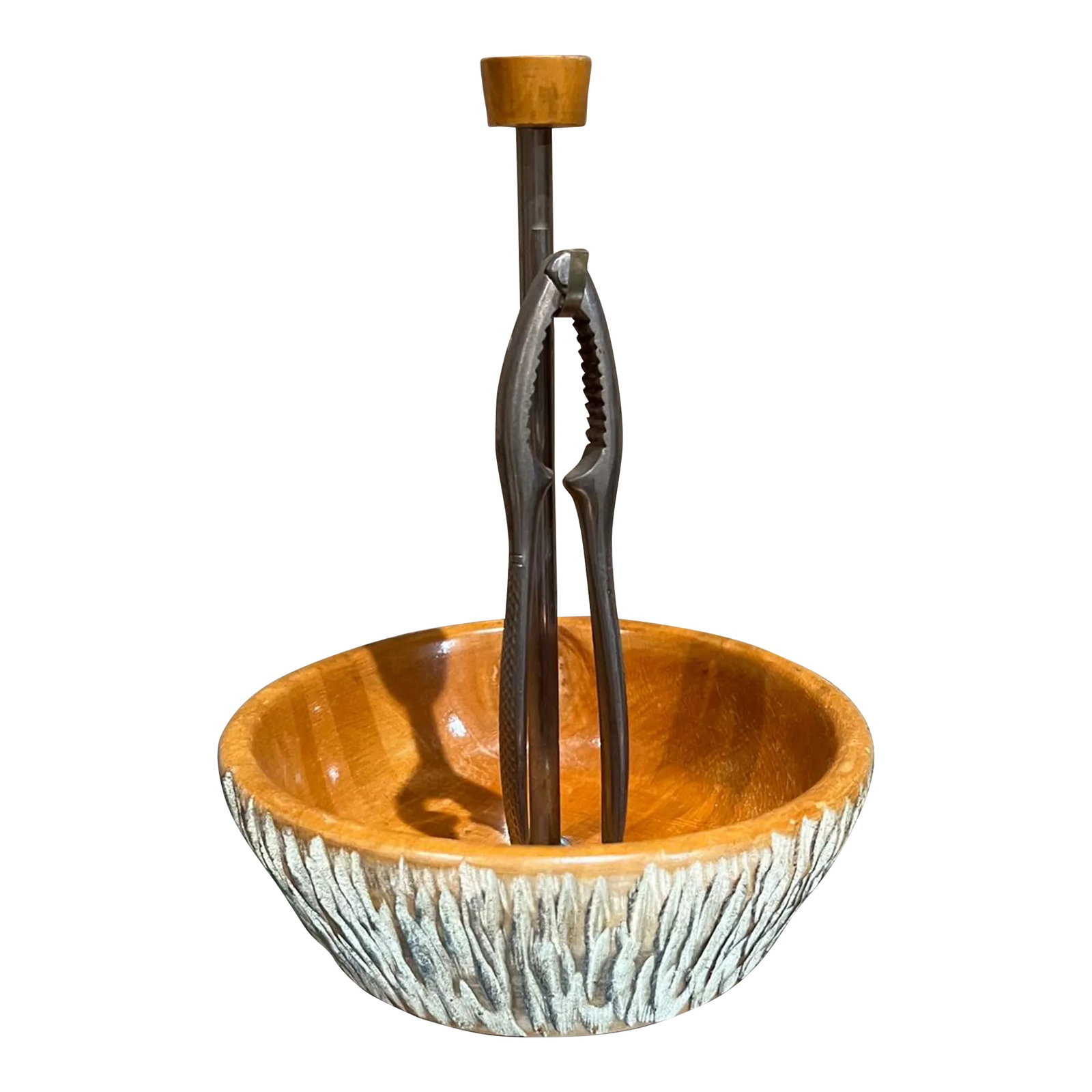 1960s Aldo Tura Carved Wood Bowl and Nutcracker Macabo Italy (1 of 12)
