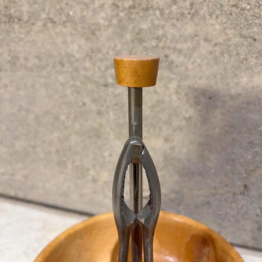 1960s Aldo Tura Carved Wood Bowl and Nutcracker Macabo Italy - 6