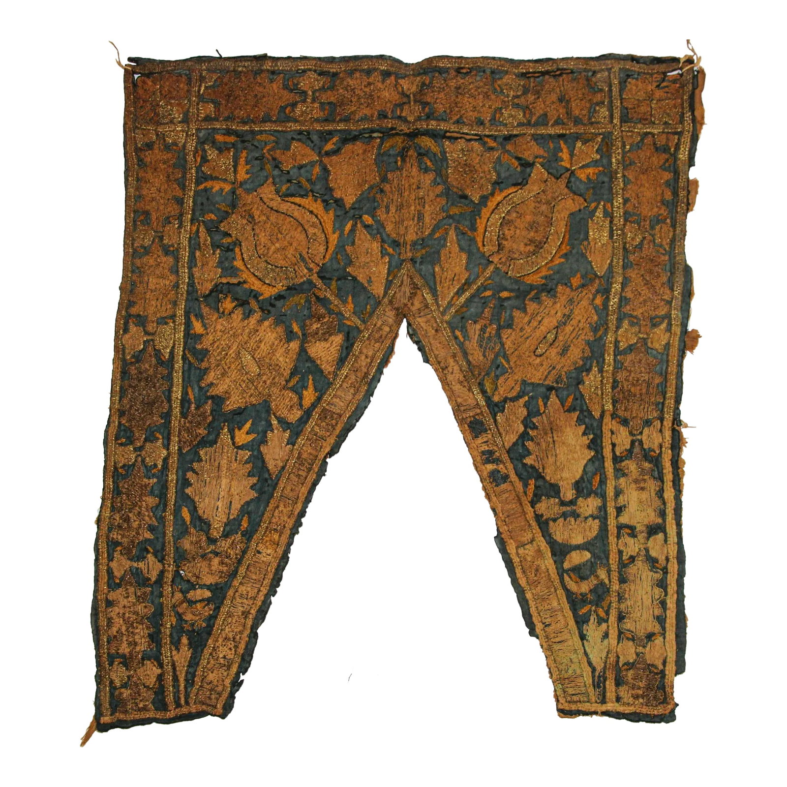 19th C. Islamic Textile Ottoman Empire Silver Metallic Threads Antique Fragment (1 of 13)
