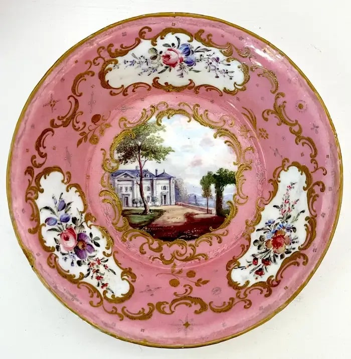 18th C. English Rocco Battersea & Porcelain Companion Cup & Saucer - 5