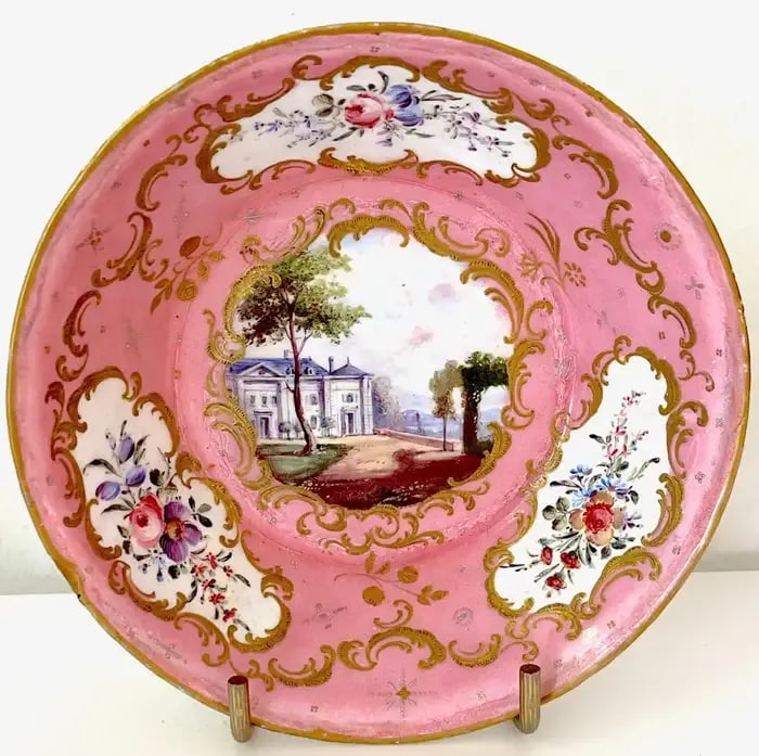 18th C. English Rocco Battersea & Porcelain Companion Cup & Saucer - 6
