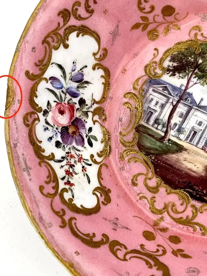 18th C. English Rocco Battersea & Porcelain Companion Cup & Saucer - 9