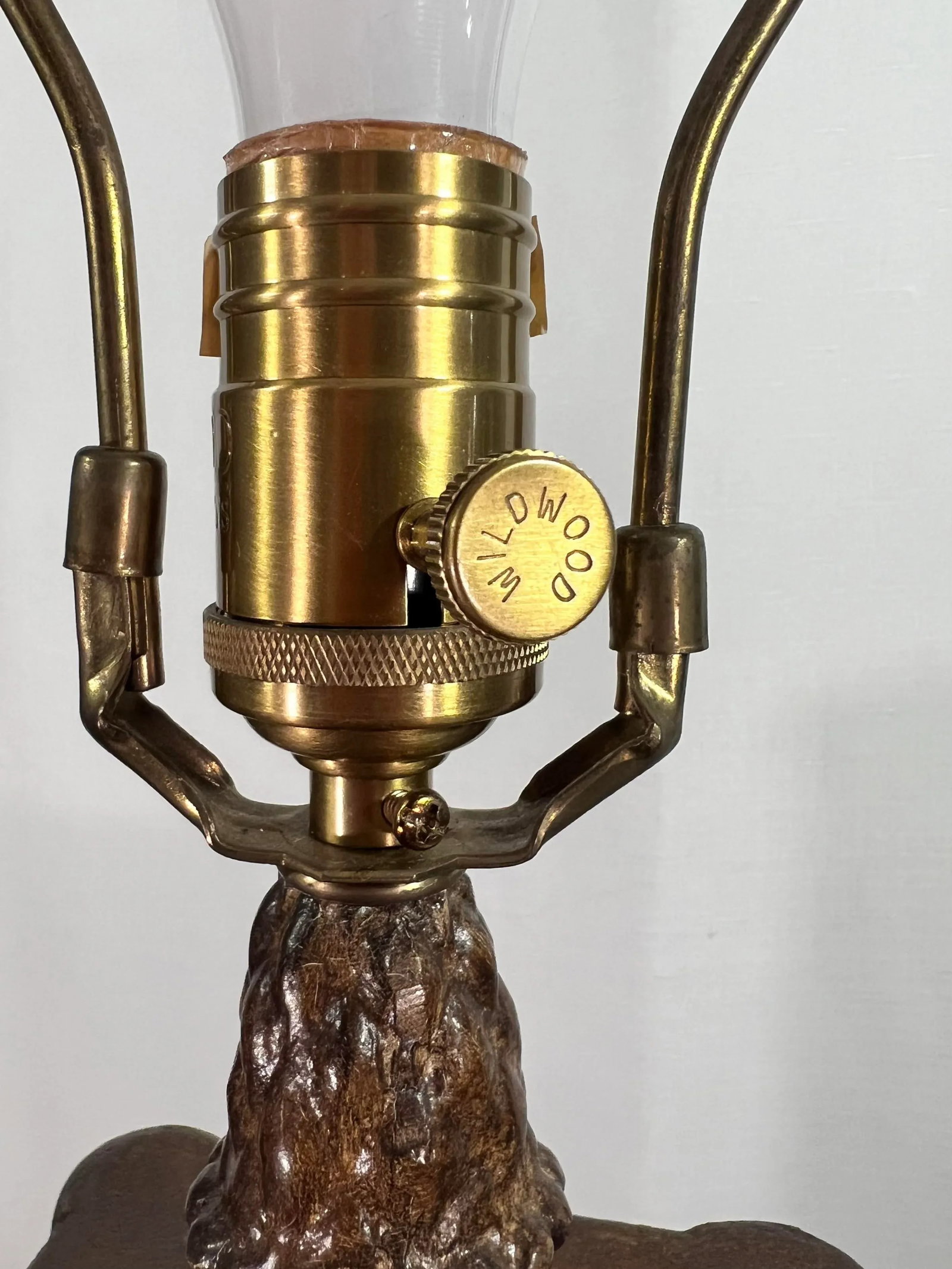 Vintage Wildwood Handmade and Finished Woven Cane Lamp With Silk Shade - Included - 8