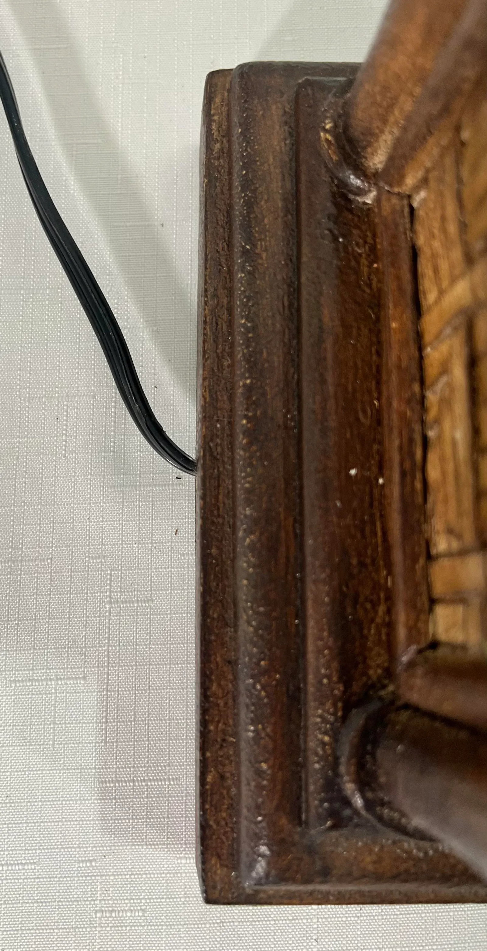 Vintage Wildwood Handmade and Finished Woven Cane Lamp With Silk Shade - Included - 9