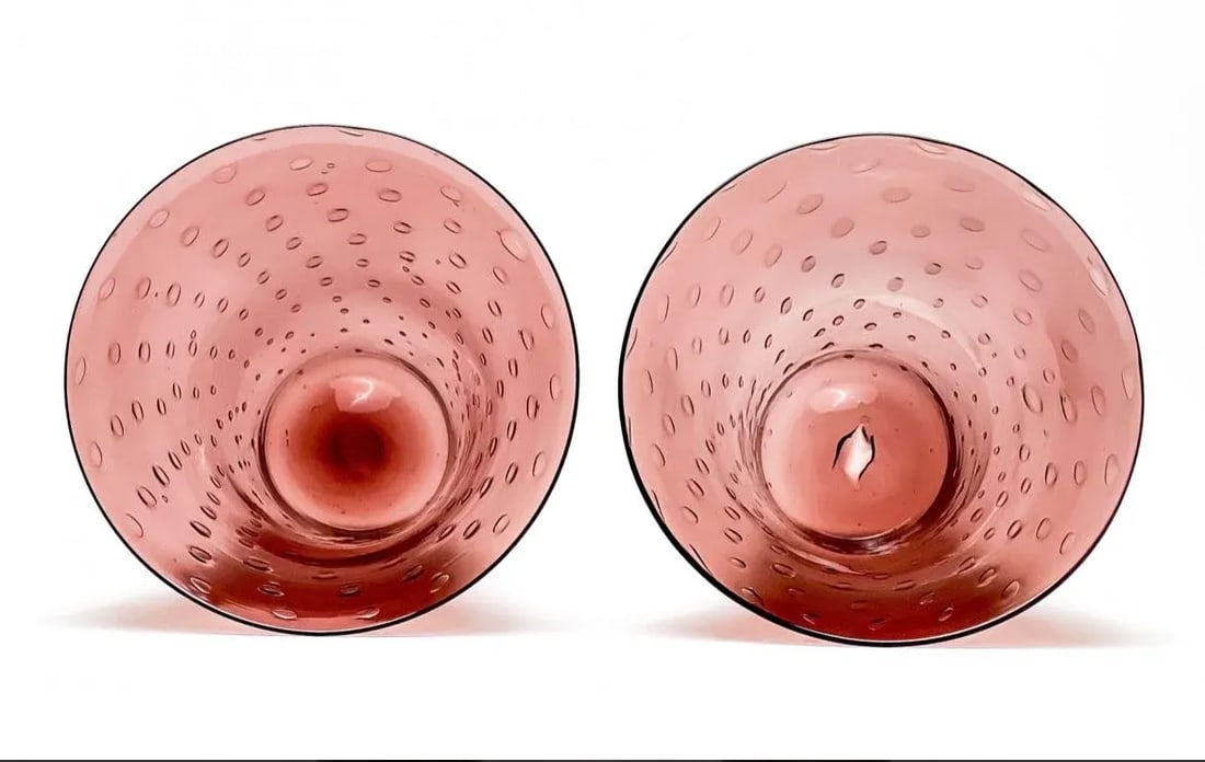 Pair of Italian Soffiato Glass Vases, Circa 1930 - 4