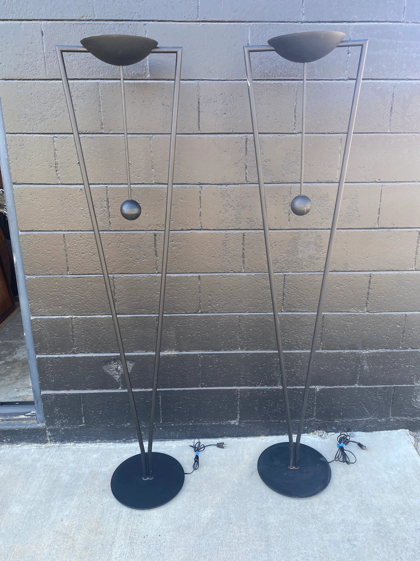 Rare Pair of Ron Rezek Sculptural Floor Lamps "” Postmodern Design With Art Deco & Egyptian - 2
