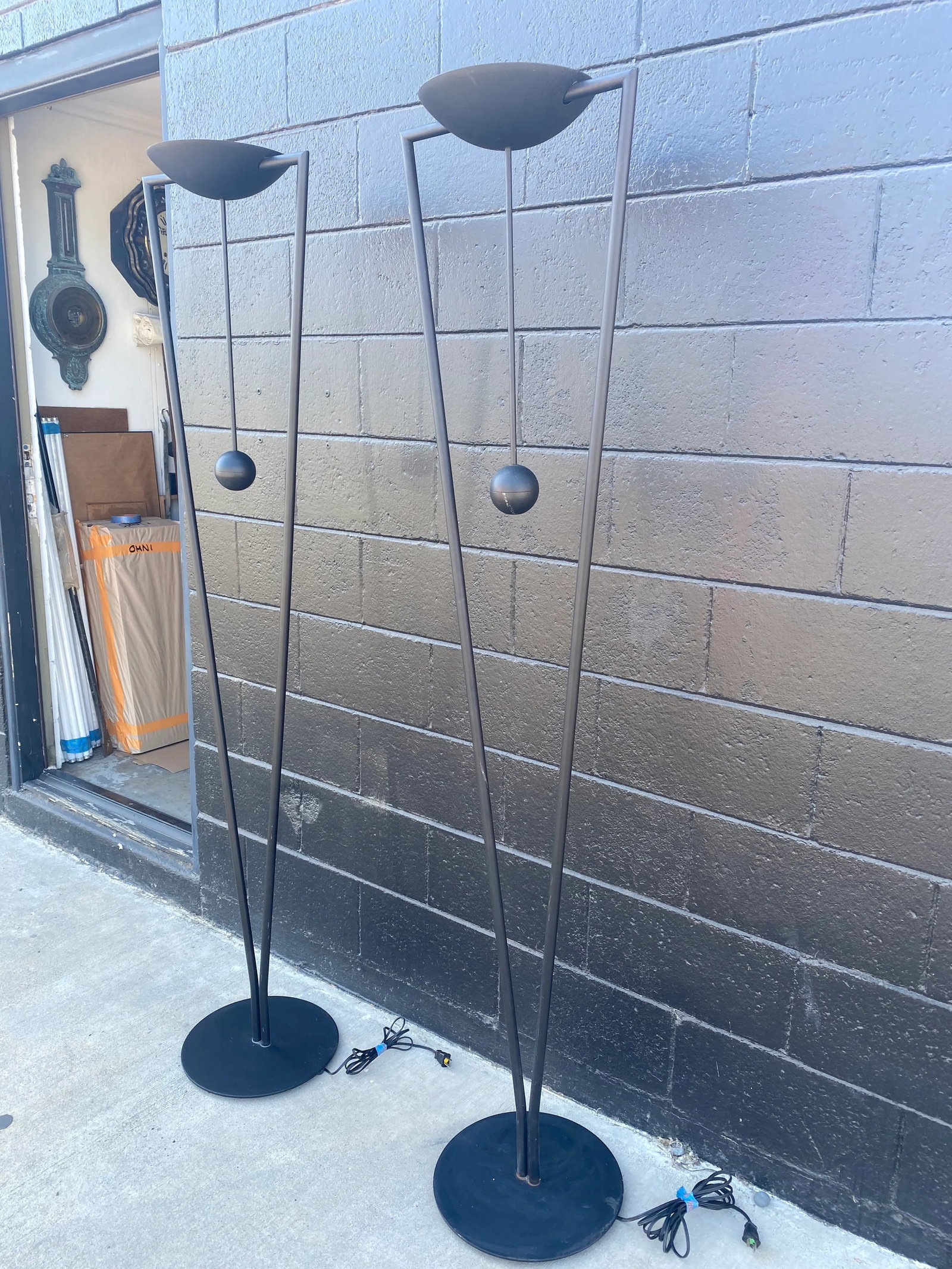 Rare Pair of Ron Rezek Sculptural Floor Lamps "” Postmodern Design With Art Deco & Egyptian - 3